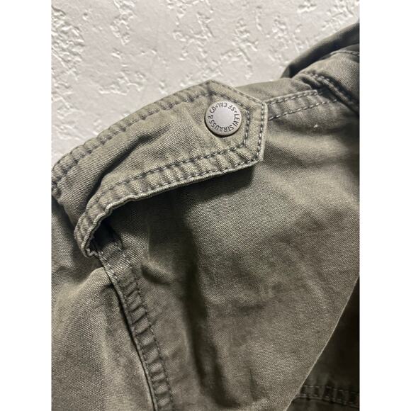 LEVI’S Sherpa MEDIUM Trucker Brown Military Jacket Removable Hood - Picture 5 of 13